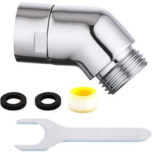 Shower Head Elbow Adapter, Shower Arm Elbow Adapter for Hand Showers and Wall-mounted ShowersShower Arm Extension (135degree)