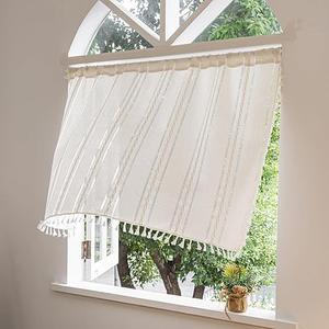 sheer curtain with tassels, 29x18