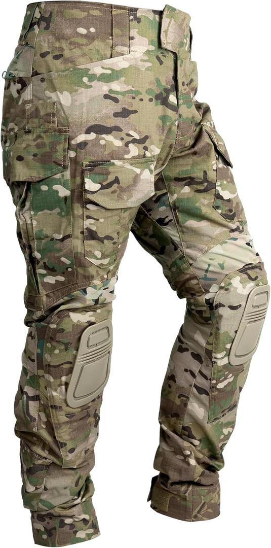 G3 Pants Tactical Camo Clothing with Knee Pads BDU Trousers Rip-Stop Pants for Outdoor(camo camo,36W x 33L)