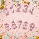 BEAN LIEVE 2.76 Inch Rose Gold Number Candles 3 - Diamond Birthday Cake Candles with Metallic Finish for Party, Anniversary, Graduation Decorations.