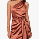 GRACE KARIN 2025 Women Satin Dress Cocktail One Shoulder Sleeveless Tie Waist Party Mini Dresses Size 8