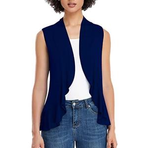 Xeoxarel Women's Sleeveless Cardigan Open Front Vest (3XL)