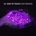 2 x 12 Pack Fairy Lights Battery Operated String Light7FT 20LED Waterproof Silver Wire Christmas Lights Outdoor,Firefly Mini Light for Bedroom Party Birthday Wedding Indoor Decorations Home Decor (Purple)