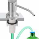 Dish Soap Dispenser for Kitchen Sink, Built in Sink Soap Dispenser Brushed Nickel, Countertop Soap Dispenser Stainless Steel Pump with 47" Extension Tube kit, No Need to Fill Little Bottle Again