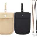 Travel Bra Wallet for Women, Hidden Bra Wallet Pickpocket Proof Under Clothes Money Belt Pouch Secret Travel Wallet for Money Valuables (Black, Nude)