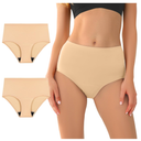 BATTEWA Seamless Incontinence Underwear for Women Ultra Soft Leakproof Panties, 50ml Light Absorbent Washable Briefs Bladder Control 2Pack(Beige, XLarge)