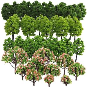70-Pack Mixed Model Tree Train Trees Railroad Scenery Diorama Tree Architecture Trees for DIY Scenery Landscape