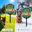 No Trespassing Dog on Premises Sign with Adjustable Height Stake Set, Beware of Dog Sign, 12x10 Inch/44 Inch High-50-Mil Thick Aluminum, Dog on Duty Signs for Yard, Plug and Play Ready