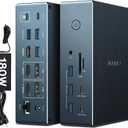 iVANKY 20-in-1 DisplayLink Docking Station 3 Monitor for Windows and MacBook Pro/Air, Triple 4K@60Hz Display for M5/M4/M3/M2/M1 MacBook/Windows, 180W Power, 2.5GbE, HDMI, DP, 10Gbps, Driver Needed (Blue)