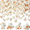 Junkin 140 Pieces Fake Popcorn Decor Resin Artificial Miniature Popcorn Resin Food Props Pendant for Keychain Earring Making DIY Birthday Party Photo Props Small Models (White)