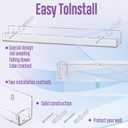 6 Pack Nail Polish Rack,Clear Acrylic Nail Polish Organizer Wall Mounted Shelf,Nail Polish Holder Organizer with Removable Anti-slip End Inserts,Clear Acrylic Shelves Nail Supplies Display 90 Bottles