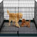 Foldable Dog Playpen,36in 8 Panels Metal Pet Exercise Fence with Bottom Pad