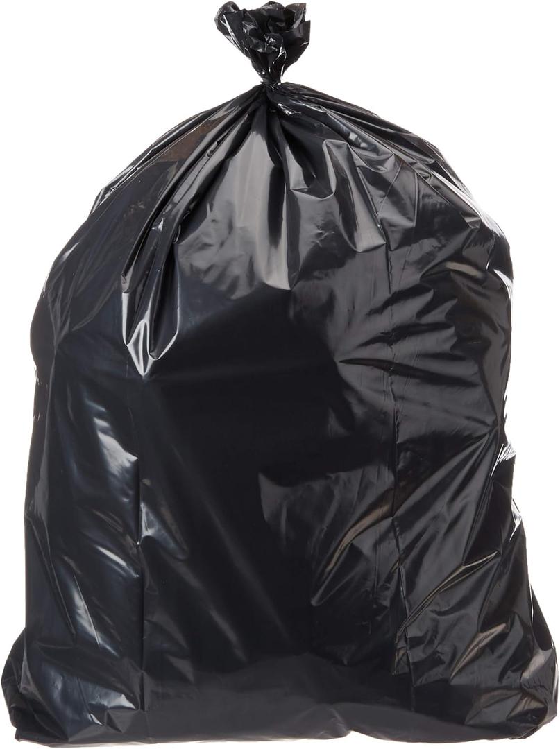 AmazonCommercial 23 Gallon SlimJim Trash Bags for Rubbermaid Receptacles, 1.1 Mil, Black, 150 Count