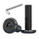 M6 x 35mm Flat Head Hex Socket Cap Screws Bolts 30 Pcs, M6 Bolt Furniture Bolts Alloy Steel, Black Oxide Full Thread, with Hex Spanner, for Beds, Frames, Office, Chair (30, 35mm)