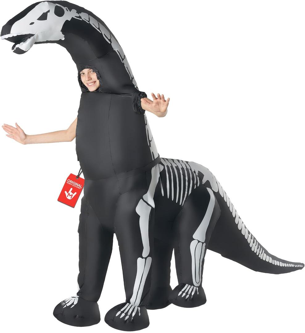 Morphsuits Giant and Kids Skeleton Diplodocus Inflatable Kids Costume