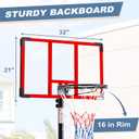 DUMOS 10FT Adjustable Height Portable Basketball Hoop Outdoor for Adult, 44 Inch Shatterproof Backboard w/Shock Absorbent Rim, Fillable Base, 2 Wheels for Swimming Pool/Indoor