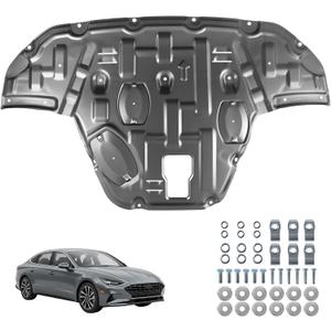 Carbon Steel Engine Splash Shield Fit for Hyundai Sonata 2020-2024, Engine Case Guard Under Engine Cover, Front Engine Guard Mud Flaps Including Screw Hardware.