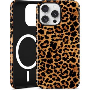 Jusy Compatible with MagSafe Brown Leopard Print Phone Case for iPhone 11 Pro Max, Trendy Luxury Magnetic Soft TPU and Hard PC Protective Phone Cover for Women Girls - Leopard
