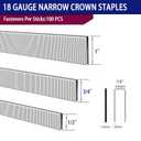 HW HAMWOO 18 Gauge 1800PCS,1/4" Narrow Crown Staples (1/2"- 400; 3/4"- 400; 1"- 400) and Brad Nails (5/8"-300,3/4"-300), Suitable for Most Brand of 18 Gauge Stapler