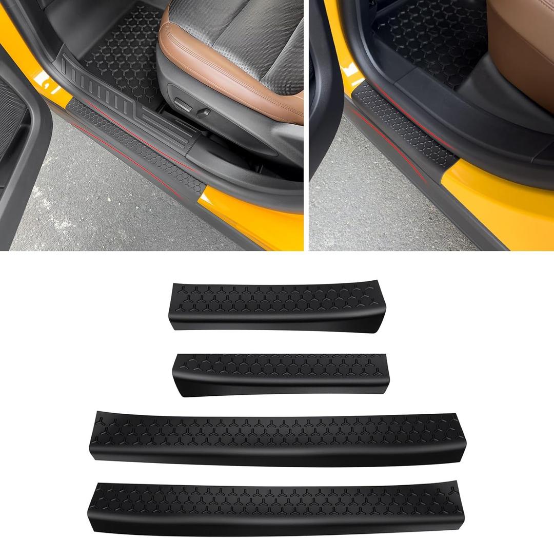 Door Sill Guards Compatible with 2021-2025 Bronco Sport Door Entry Protector Door Sill Edge Guards for 2024 Bronco Sport Accessories