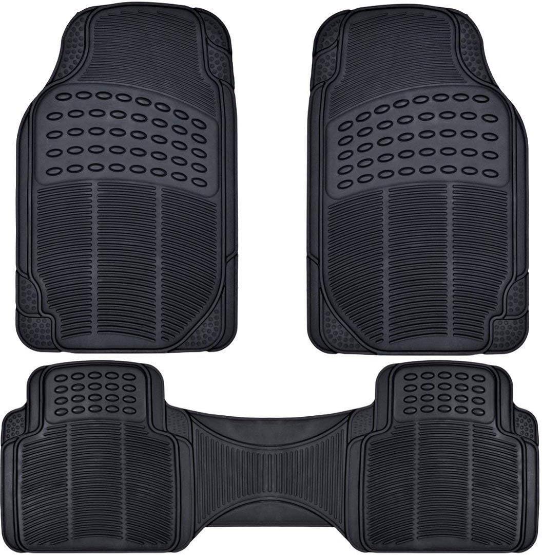 BDK Contour Liners - Original Heavy Duty Rubber Floor Mats for Car SUV Truck & Van - All Weather Protection (Original)