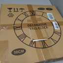 LEIKE Large Wall Clocks,Silent,Non Ticking,Battery Operated Big Retro Round Modern Wood Wall Clock for Living Room, Bedroom,Dinning Room,Farmhouse,Office,Home Decor-20 Inch(Black-Arabic Number)