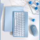 Keyboard Case for iPad Mini 6, Bluetooth Tablet Keyboard with Mouse, Removable Detachable Case, Pencil Holder, Sky Blue