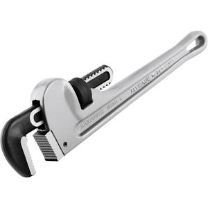 MAXPOWER 14-Inch Pipe Wrench, 40% Lighter Aluminum Plumbing Wrench, Heavy Duty Straight Pipe Wrenches Jaw Max Capacity 2 inch