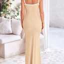 PRETTYGARDEN Spring Dresses for Women 2025 Summer Resort Wear Sexy Bodycon Sundress Spaghetti Strap Vacation Maxi Dress (XL)