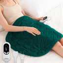 Immtree Weighted Heating Pad for Period Cramps, 29" x 24" Extra Large Electric Heated Pads 7 lbs, Back Shoulder Knee Abdomen Pain Relief, Soft Warm Heavy Lap Blanket, Dark Green