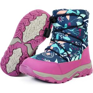 Toddler Snow Boots Boys Girls Winter Shoes Waterproof Slip Resistant Outdoor Warm Boots for Little Kids (7.5 Toddler, Purple)