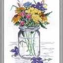 Janlynn 017-0112 "Wildflower Jar Counted Cross Stitch Kit