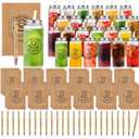 Skylety 72 Pcs Employee Appreciation Gifts Bulk 13.5oz Clear Tumblers with Lids Straws Spiral Notebooks Sticky Note Pens for Team Staff Coworker Teacher(Smile Face)