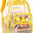 CAMTOP Clear Backpack Heavy Duty Transparent Bag See Through BookBag for Student School Work Festival Sport Travel (Yellow)