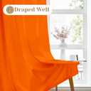 2 Panels Orange Curtains for Living Room Boho Solid Light Filtering Curtains for Bedroom Modern Bright Orange Window Treatment Set Rod Pocket Drapes Elegant Farmhouse Semi Sheer Curtain 52X96 Inches