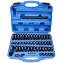 8MILELAKE 52 in 1 Custom Bushing Driver Tool Set Transmission Wheel Axle Bearing Race and Seal Installer 18-65mm & 74mm Bush Removal Puller Bearing Press Tool Kit