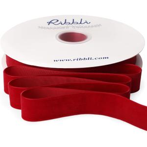 Ribbli Dark Red Velvet Ribbon 1 Inches Continuous 25 Yard Spool Dark Red Christmas Ribbon for Gift Wrapping Crafts Home Decor