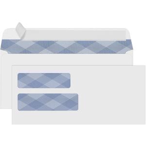 500#10 Double Window Security Envelopes, PANDRI NO.10 Self-Seal Window Envelopes Designed for QuickBooks Invoices, Business Statements & Documents - Number 10 Size 4 1/8 Inch X 9 1/2 Inch - 24 LB