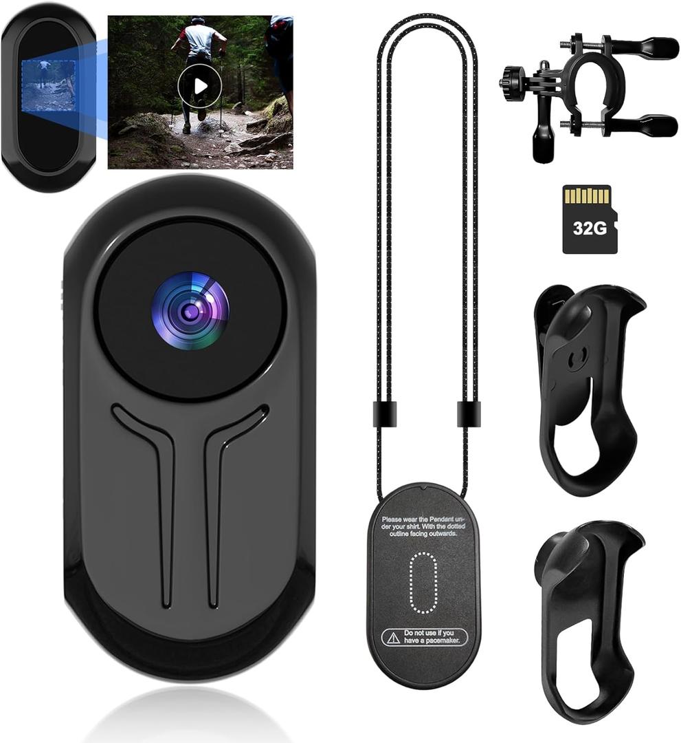 Mini Body Camera 1080P, Thumb Size Wearable Action Body Cam with Magnetic Clip - Portable POV Body Worn Camera for Outdoor Security, Travel, Sports (32GB