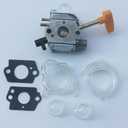KIPA Carburetor For Homelite 308054041 UT-09520 UT-09521 UT-09523 UT-09525 26cc Blowers with Fuel Lines Primer Bulbs Mounting Gaskets
