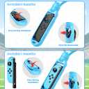 [for Switch 2/1] 4 Pack Tennis Rackets for Nintendo Switch 2 (2025),Game Accessories for Mario Tennis Aces,Handle Grip Holder for Switch 2/Switch Controller Support Other Tennis Game for JoyCon (Blue,Orange,Black,Black)