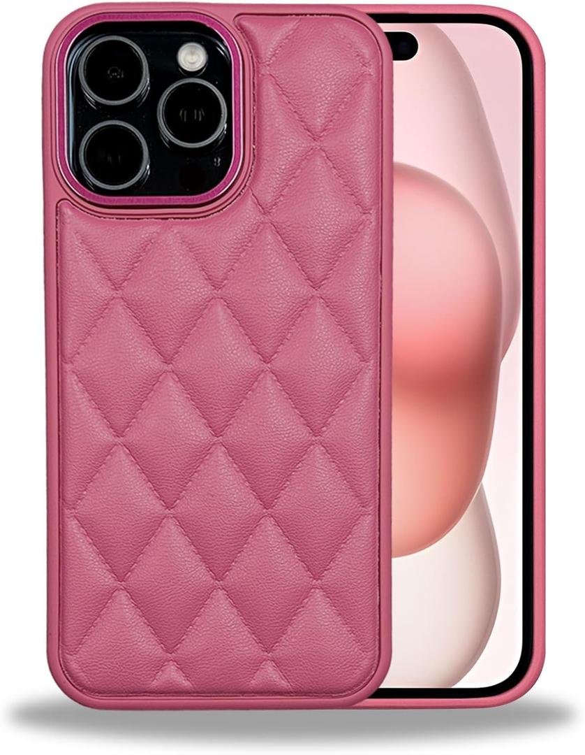 ZHEGAILIAN for iPhone 12 iPhone 12 Pro Case, Military-Grade Protection, All-Around Shockproof Corners, Stylish Leather Phone Case for iPhone 12 iPhone 12 Pro - Rose