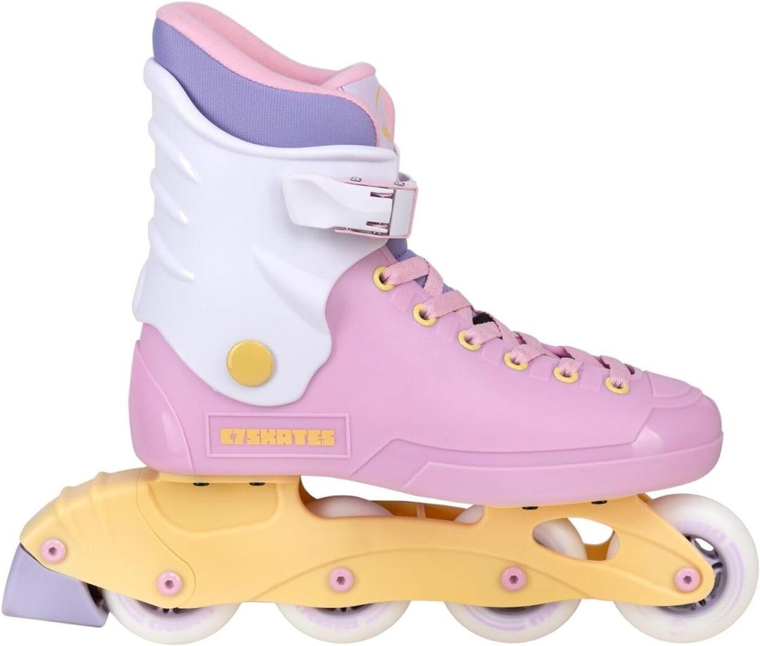 C SEVEN C7skates Nostalgic Adult Inline Skates for Women and Adult, Women's 11 / Men's 10 Sunrise Spa