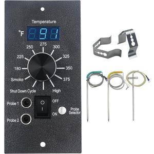 Digital Thermostat Kit for Traeger Control Panel Kit Parts Replacement, Compatible with Traeger Pellet Wood Pellet Grillswith 7" RTD Temperature 2 Meat Probes.1 Probe Clips