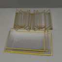 Floroom 6 Pack 5x7 Inch Clear Acrylic Sign Holders, Double-Sided Gold Display Stand Picture Frames for Table Numbers, Menus, Flyers, Weddings, and Offices