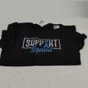 Prostate Cancer Awareness Support Squad Light Blue Ribbon T-Shirt (Small, Black)