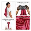 Wrap Cap Hair Net And Scarf, 2 In 1 Heatless Silk Press Wrap For Hair, Adjustable Silk Shower Cap For Sleeping, Hair Wraps Net For Women Black Hair Care, Wraps Cap Bonnet Attached,Durag, Red