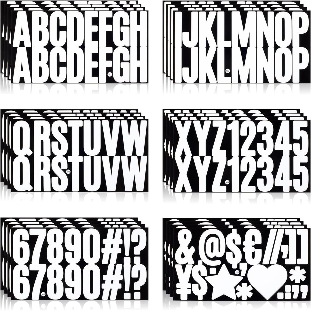 400 Pcs 24 Sheets Letter Stickers,Self Adhesive Waterproof 2.5 Inch Mailbox Numbers Vinyl Stickers,Alphabet Decals for Water Bottle,Window,Classroom,Car,Laptop,Scrapbook (White, 2.5 Inch)