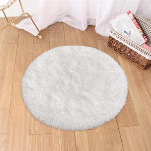 2 ft Small Round Rug for Bedroom,White Shag Rugs Fluffy Circle Rug Fuzzy Plush Carpet for Chair Cushion Desktop Decoration Shooting Home Decor Locker mat