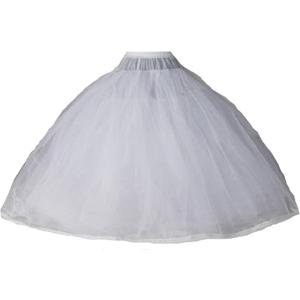 Women's 8 Layers Tulle Ball Gowns Dresses Petticoats with No Rings White